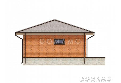 Проект бани из газобетона с четырехскатной крышей / Фасад 3