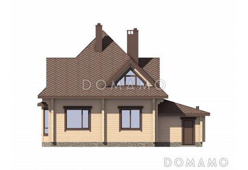 Проект дома из бруса с гаражом / Фасад 3