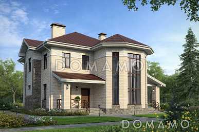 Проект солидного загородного дома с вторым светом и витражным остеклением