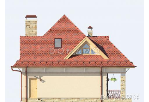 Проект дома с тремя спальными комнатами на мансардном этаже / Фасад 3