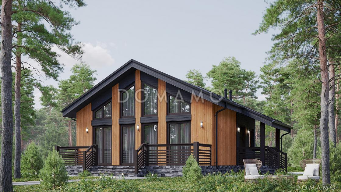 Проект каркасного дома со спальней наверху и вторым светом / 1