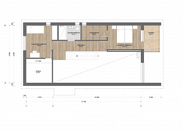 М-153 одноэтажный с мансардой / План мансардного этажа