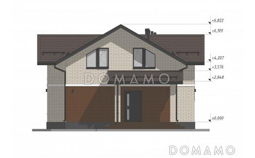 Проект двухэтажного дома со вторым светом в гостиной S-136-2 / Фасад 1