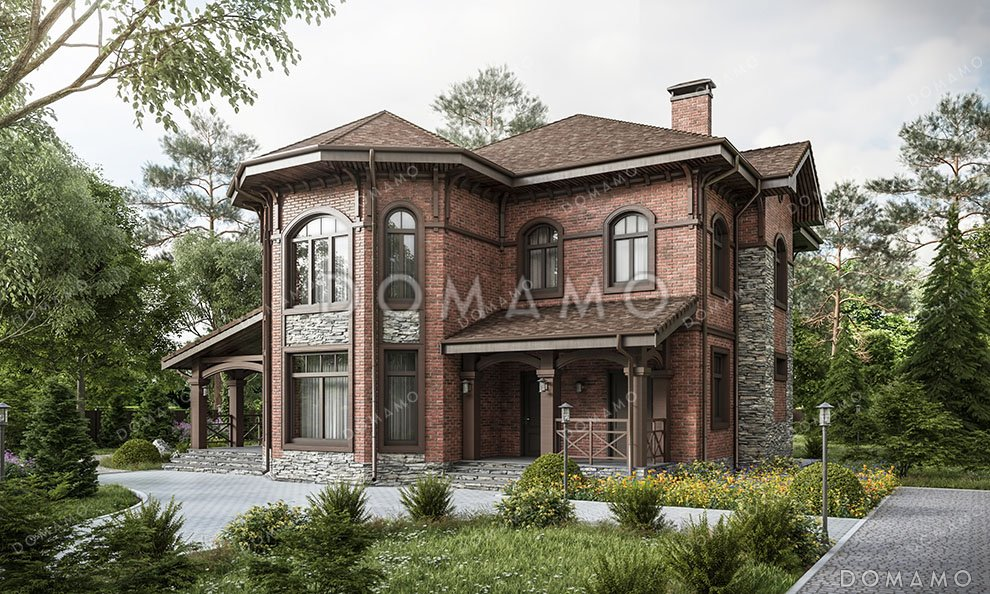 Проект двухэтажного дома с просторной террасой / 2