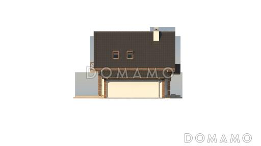 Проект одноэтажного дома из кирпича с мансардным этажом и гаражом / Фасад 2