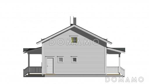 Проект каркасного дома с двускатной крышей / Фасад 4