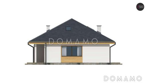 Проект одноэтажного дома из кирпича с тремя спальнями и с возможностью обустройства мансарды / Фасад 4