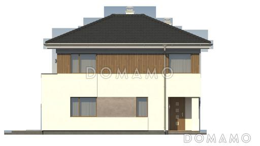 Проект компактного двухэтажного дома из газобетона с тремя спальнями / Фасад 4