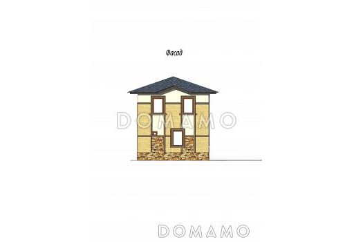 Проект двухэтажного дома с сауной / Фасад 3