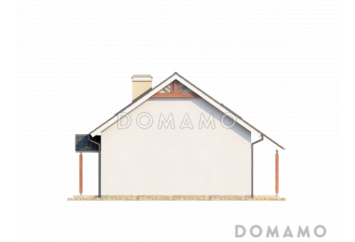 Проект уютного мансардного дома из газобетона с тремя спальнями и кабинетом / Фасад 4