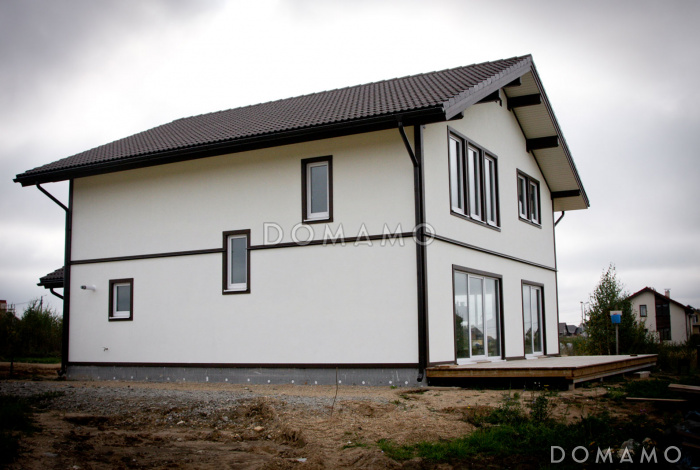 Проект дома из газобетона 10х10 с мансардой Проект дома из газобетона 10х10 с мансардой