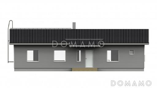 Проект каркасного дома с просторной прихожей / Фасад 1 Проект каркасного дома с просторной прихожей / Фасад 1