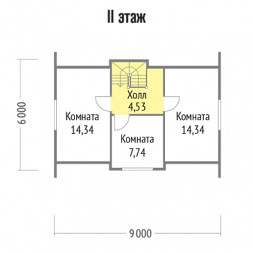 Проект каркасного дома с облицовкой деревянной вагонкой / План мансардного этажа