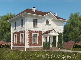 Проект небольшого двухэтажного особняка с парадным фасадом