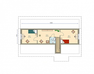 Проект каркасного экономичного дома / План мансардного этажа