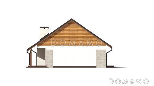 Проект классического одноэтажного дома из кирпича с тремя спальнями и возможностью обустройства мансарды и  с гаражом / Фасад 4