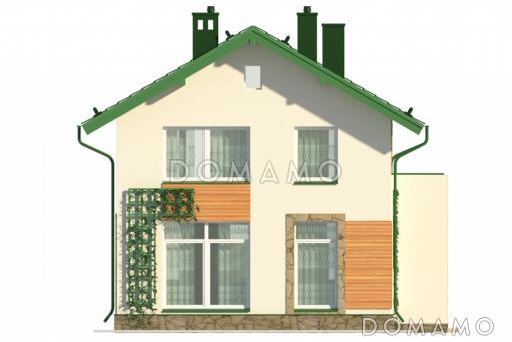 Проект небольшого двухэтажного коттеджа в польском стиле / Фасад 4