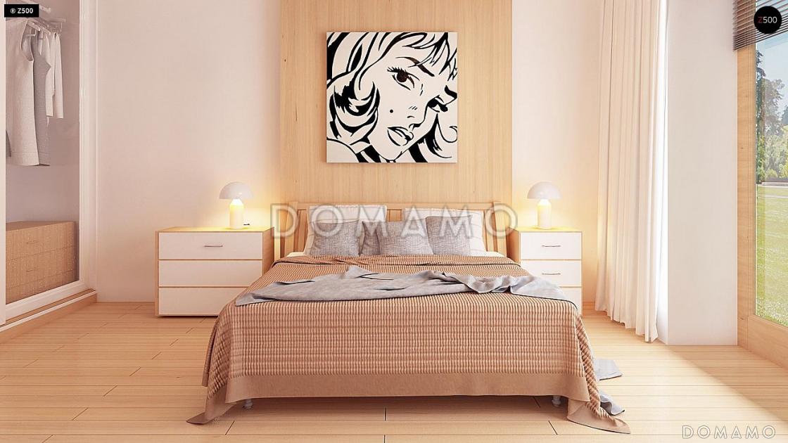 Проект одноэтажного дома адаптированного для каркасного строительства с тремя спальнями и крытой террасой / 12