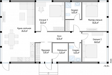 SCANDI 108 / План 1 этажа
