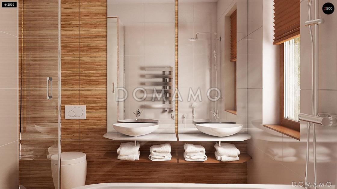 Проект одноэтажного дома адаптированного для каркасного строительства с тремя спальнями и крытой террасой / 13