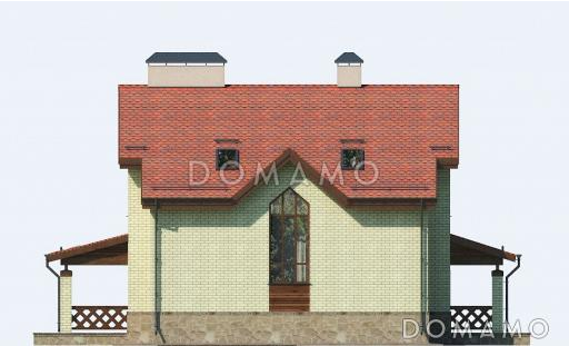 Проект дома из пеноблоков с террасой и сауной / Фасад 4