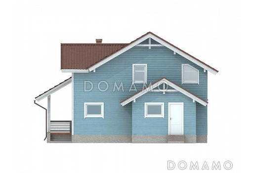 Проект каркасного дома со вторым светом и маленькой сауной / Фасад 2