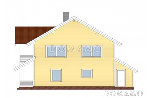 Проект комфортабельного каркасного дома с просторной кухней и вторым светом / Фасад 2