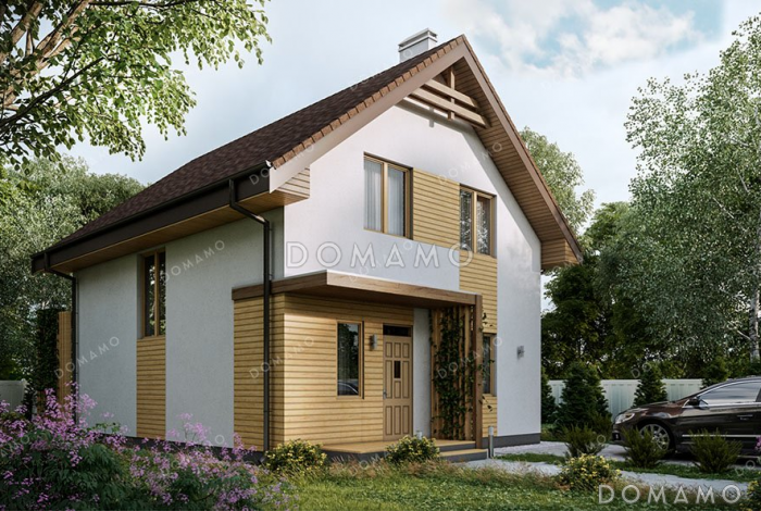 Проект одноэтажного дома с мансардой и террасой Проект одноэтажного дома с мансардой и террасой