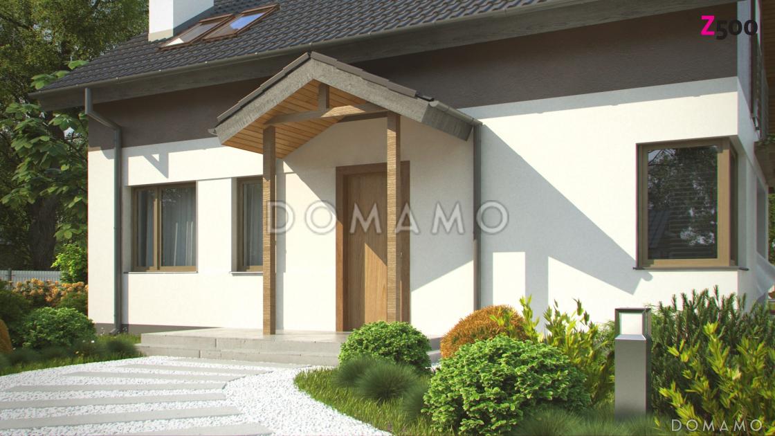 Проект одноэтажного мансардного дома из газобетона с угловым окном в кухонной зоне и кабинетом / 6