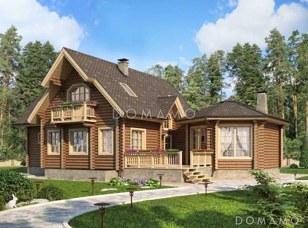 Проект великолепного загородного дома с чудесной верандой и открытой террасой