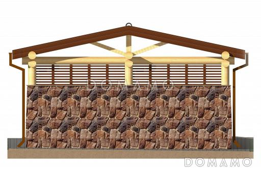 Проект простого навеса для двух авто / Фасад 2