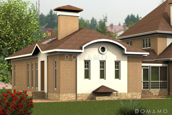 Проект пристроенного бассейна круглогодичного использования с мансардными окнами