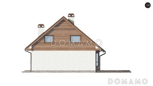 Проект одноэтажного мансардного дома из кирпича с тремя спальнями, кабинетом и эркером в гостиной / Фасад 2