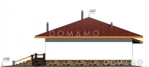 Проект бани с бассейном и террасой для отдыха / Фасад 2