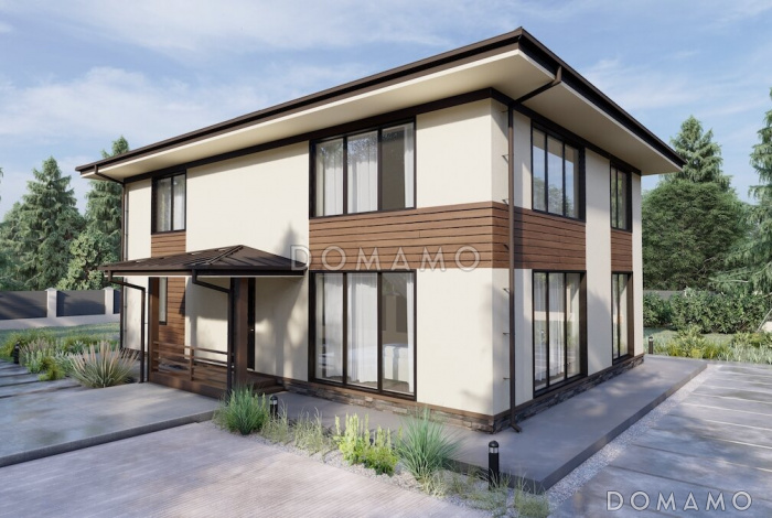 Проект дома с четырьмя спальнями, вторым светом в гостиной и гардеробными на обоих этажах Проект дома с четырьмя спальнями, вторым светом в гостиной и гардеробными на обоих этажах