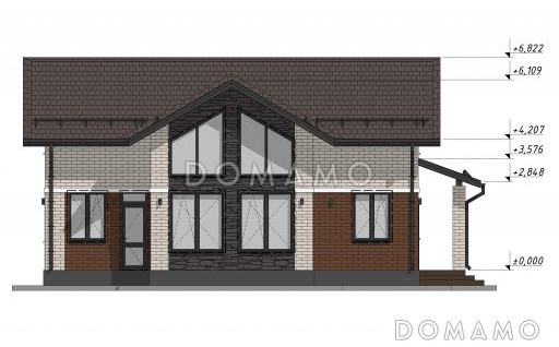 Проект двухэтажного дома со вторым светом в гостиной S-136-2 / Фасад 4