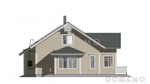 Проект дома с деревянной отделкой фасадов / Фасад 1 Проект дома с деревянной отделкой фасадов / Фасад 1