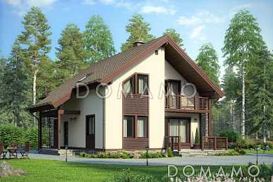 Проект дома с просторной террасой и открытым балконом