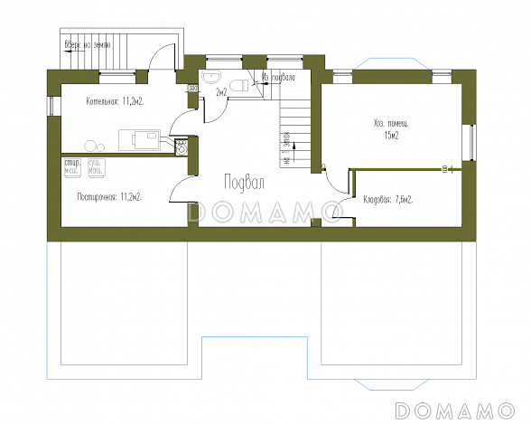 Проект особняка в стиле Тюдор / План цокольного этажа