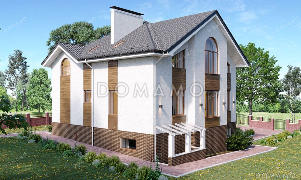 Проект дома с мансардой и шестью спальнями / 3