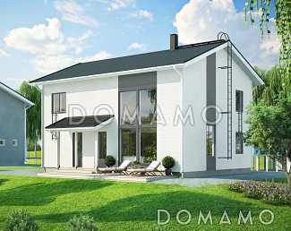 Проект дома с небольшой гардеробной в спальне на втором этаже