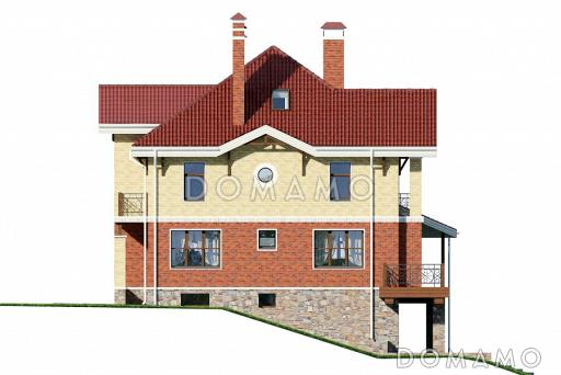 Проект дома с бильярдной, хамамом и большой террасой / Фасад 4