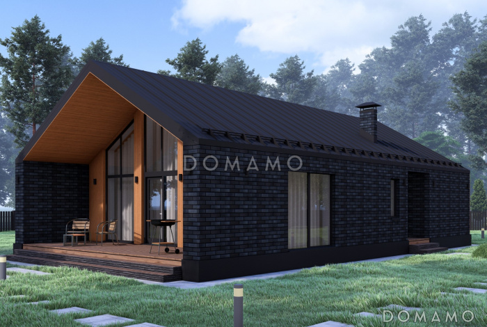 Проект одноэтажного стильного барнхауса S-94-2