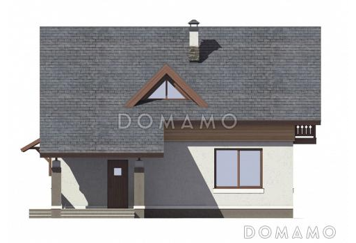 Проект небольшого дома из СИП панелей с интересной отделкой / Фасад 4