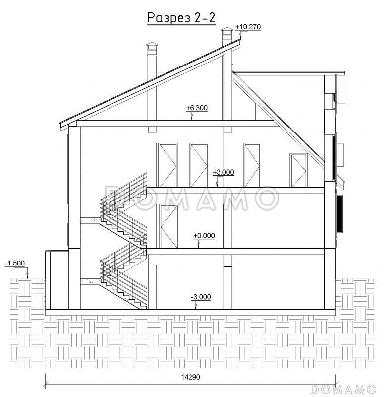 Проект одноэтажного дома с мансардным и цокольным этажами с эркером / План #5