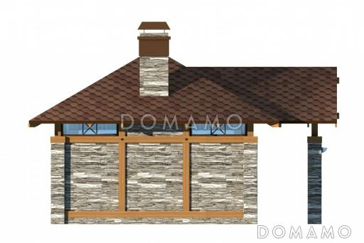 Проект беседки с камином / Фасад 1