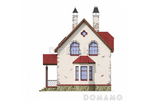 Проект экономичного каркасного дома. / Фасад 2