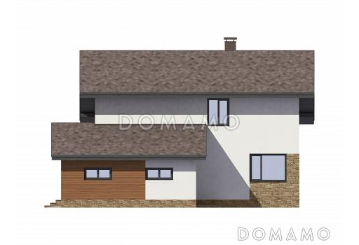 Проект дома из газобетона с современной отделкой фасадов / Фасад 4