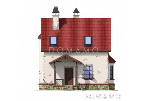 Проект экономичного каркасного коттеджа с увеличенной площадью. / Фасад 1