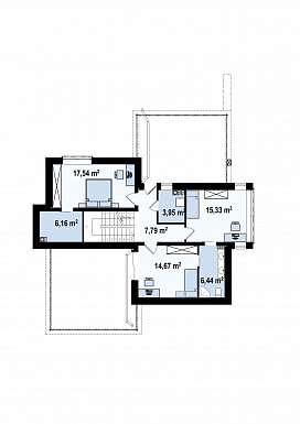 Проект красивого двухэтажного коттеджа из кирпича с террасами на втором уровне / План 2 этажа